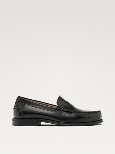 Zara Leather loafers with penny strap - Black