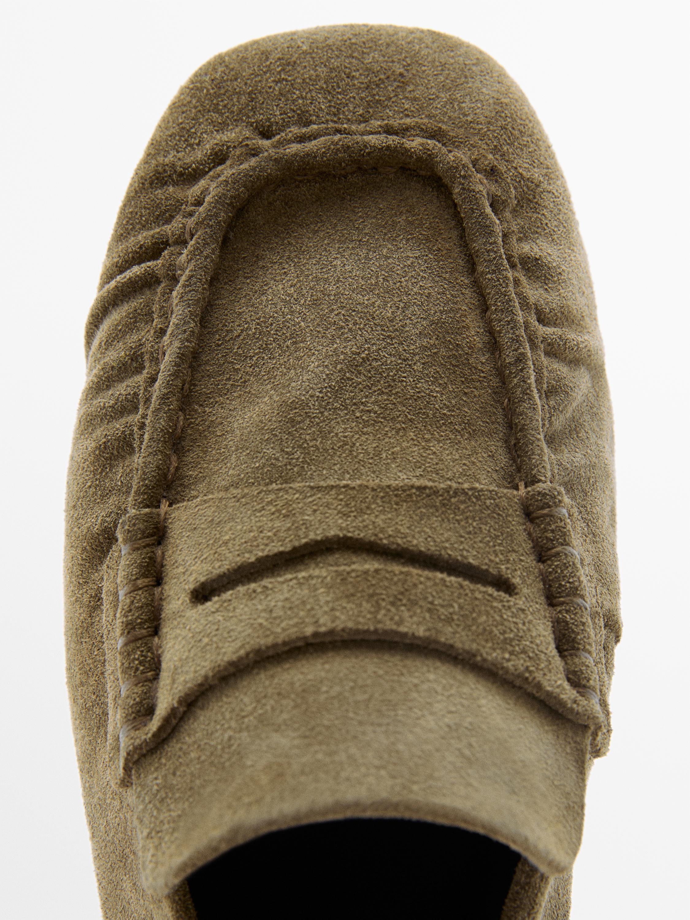 Mocassins croûte de cuir souples