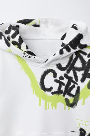 SWEAT À IMPRIMÉ GRAFFITI - Blanc cassé de Zara - Image 2