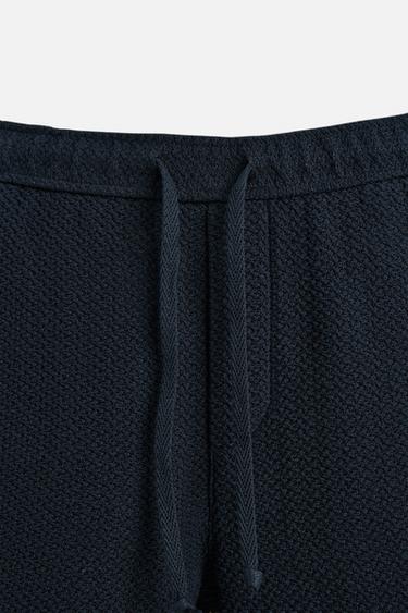 TEXTURED REGULAR FIT BERMUDA SHORTS - Navy blue by Zara - Image 7