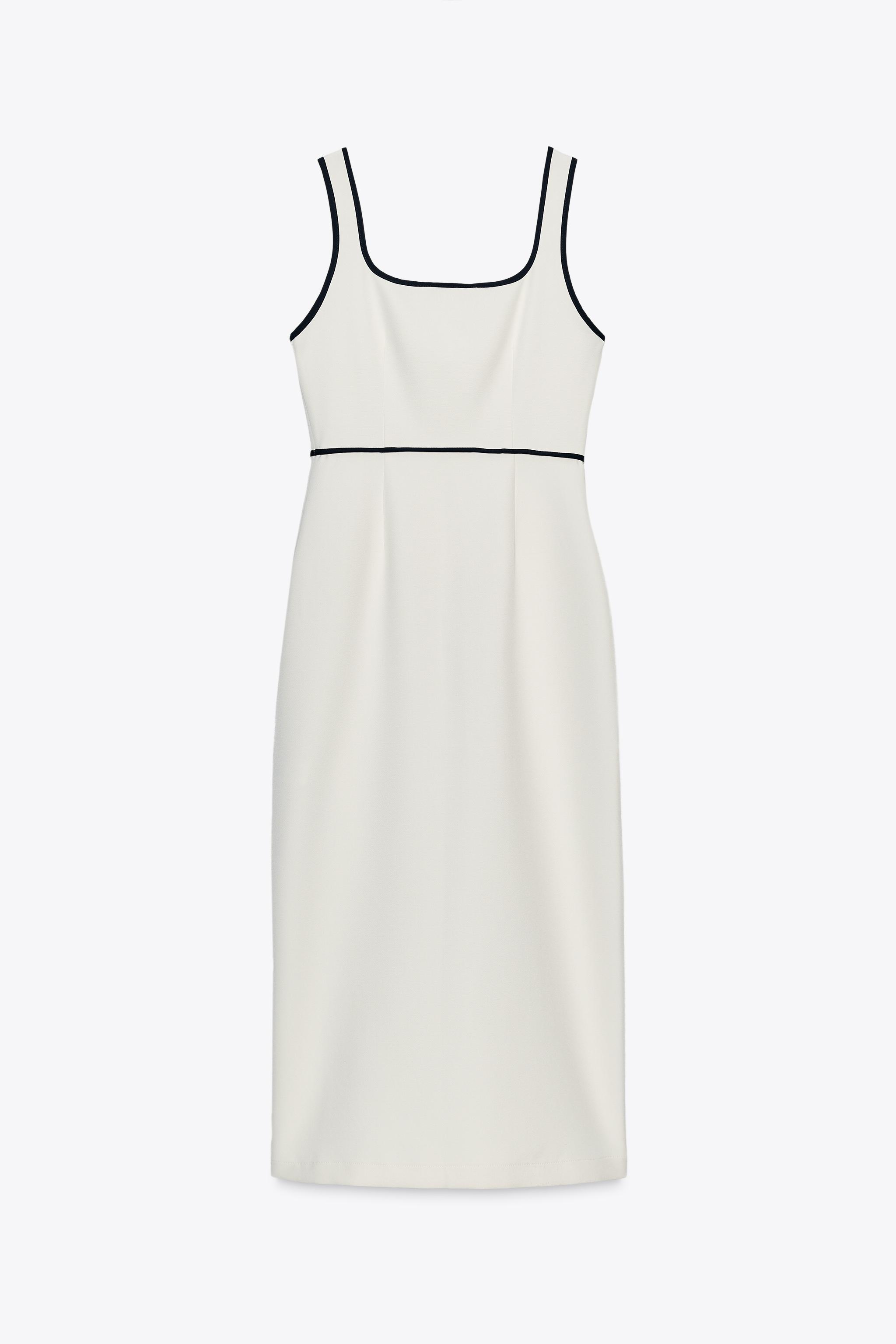 CONTRAST TRIM MIDI DRESS