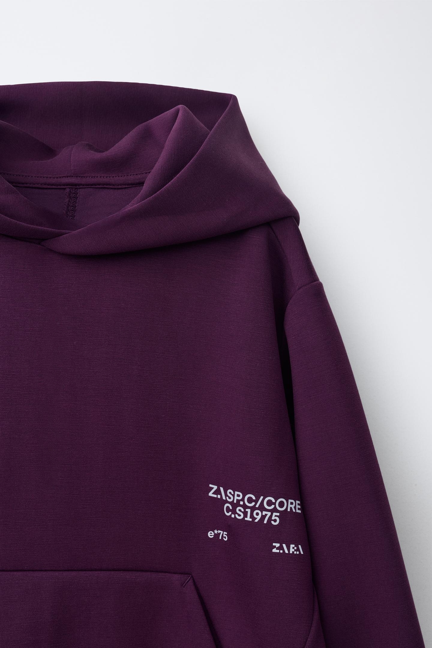 Детское худи Zara Sporty Text, цвет: Фиолетовый — фото 3
