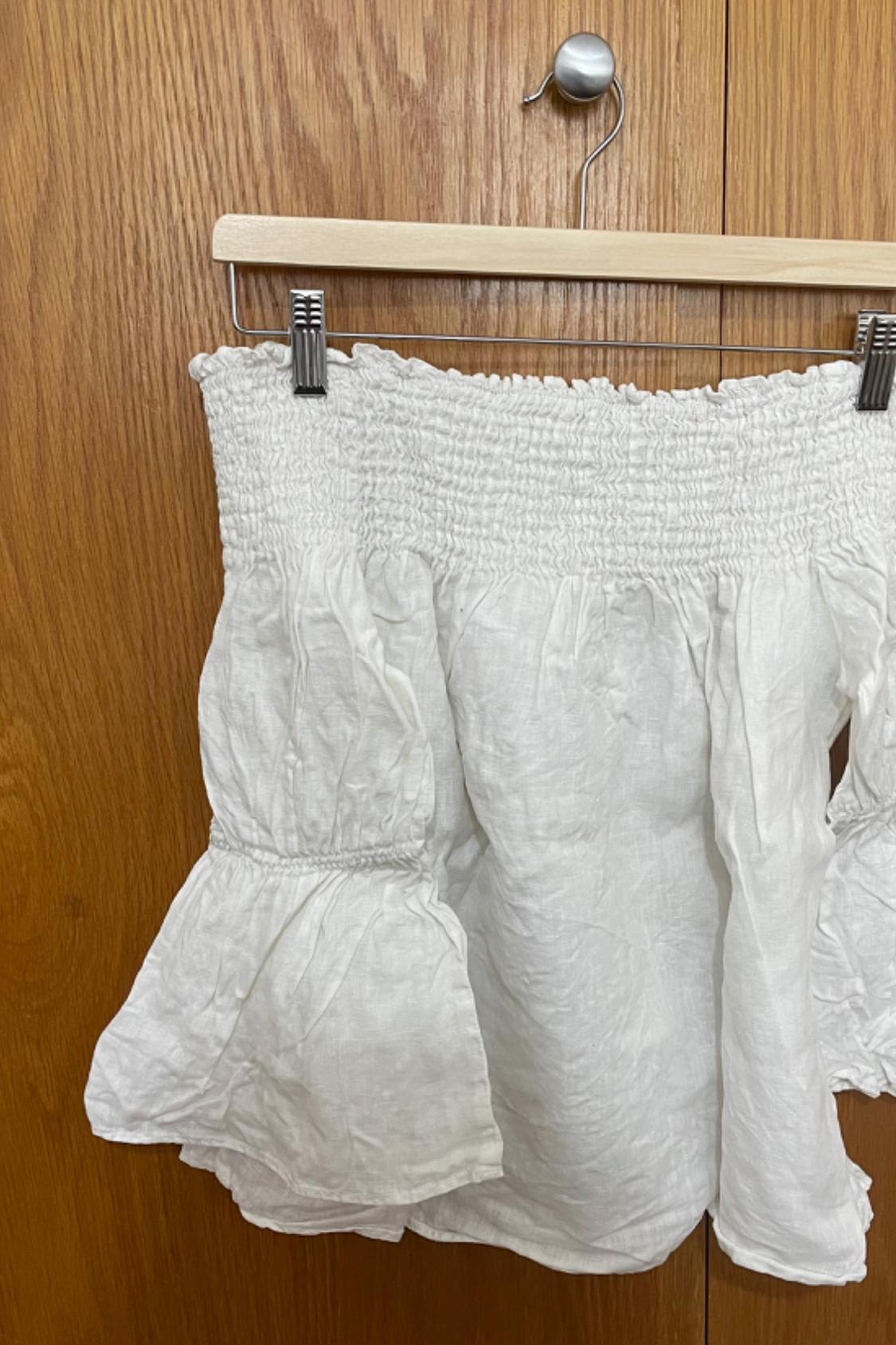 SHIRRED LINEN TOP - Image 8