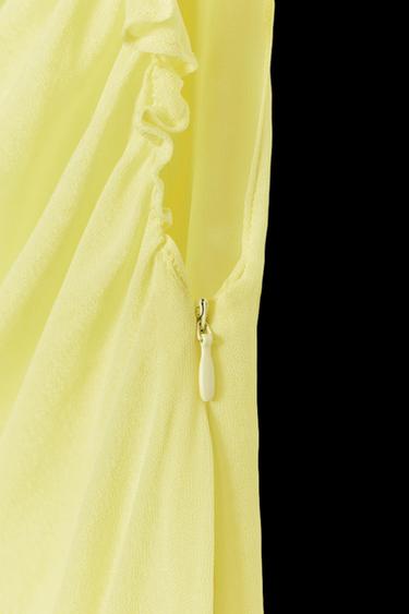ROBE LONGUE EN GEORGETTE - Jaune citron de Zara - Image 2