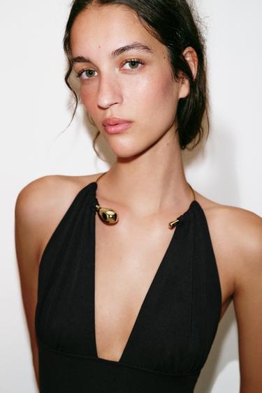 ROBE HALTER CHOKER - Noir de Zara - Image 4