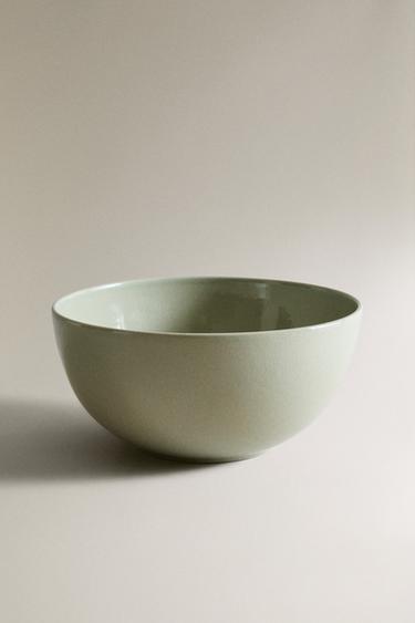 ENAMELLED STONEWARE SALAD BOWL - Sea green by Zara