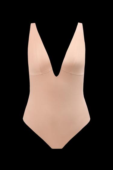 BODY CON POLIAMIDA TIRANTES CRUZADOS - rosa claro de Zara - Imagen 0