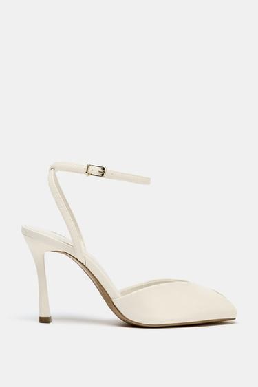 HEELED SANDALS WITH CUT-OUT DETAIL - White by Zara