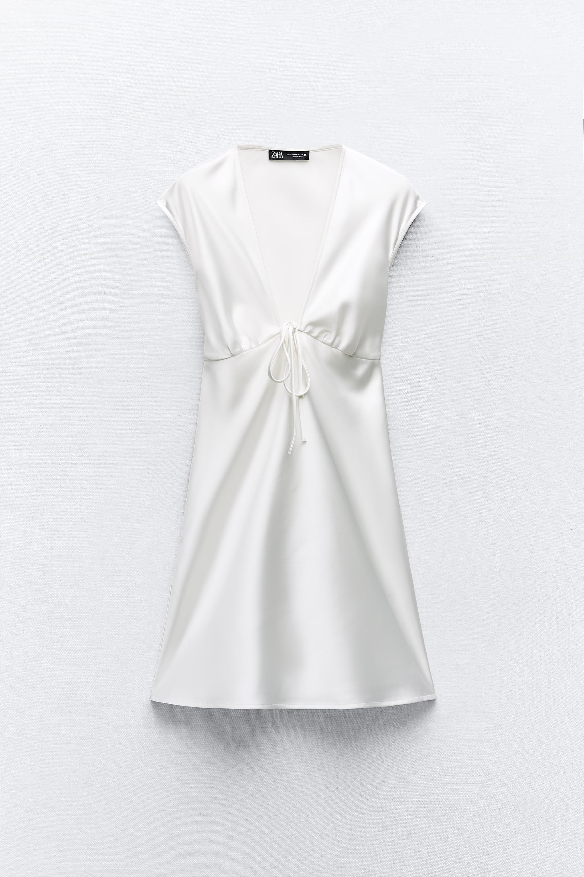 NEW ZARA WOMAN'S White Combination Satin Corset Dress. Sz S. NWT