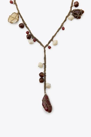 COLLIER CHAÎNES PIERRES - Or vieilli de Zara - Image 3
