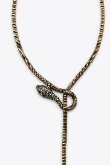 COLLIER SERPENT TEXTURÉ - Doré de Zara - Image 3