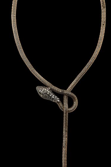 Zara TEXTURED SNAKE NECKLACE - Golden