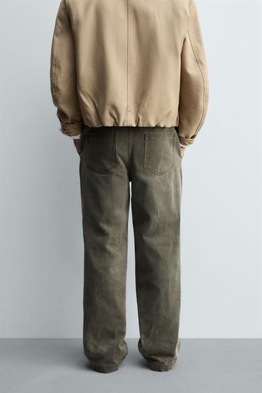 WASHED WIDE-LEG TROUSERS - Grey / Tan by Zara - Image 2