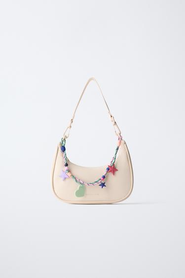 Zara CHARM SHOULDER BAG - Off White