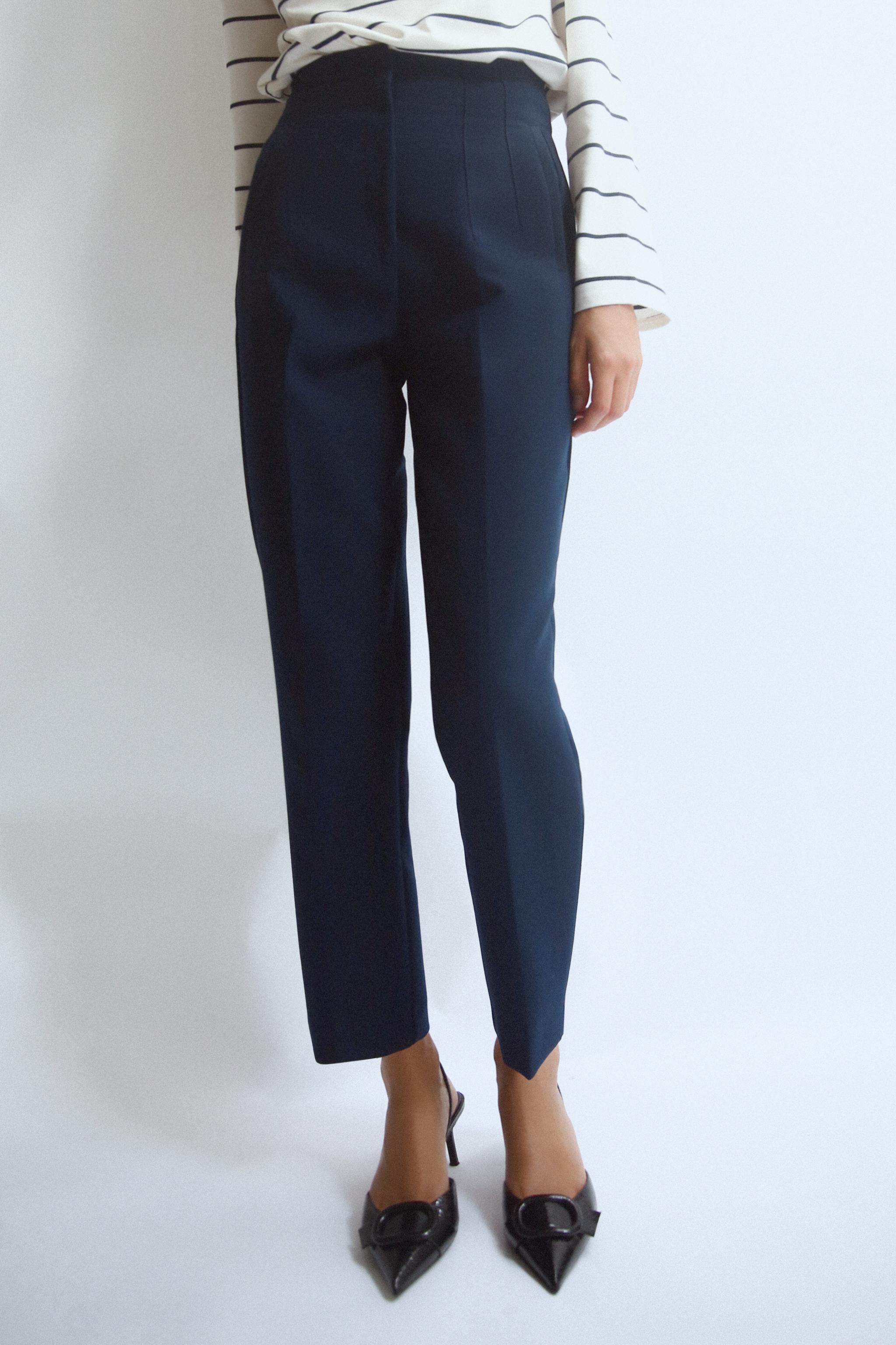 Pantalon cigarette taille haute zara sale