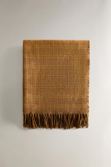 PLAID CARREAUX - Moutarde de Zara