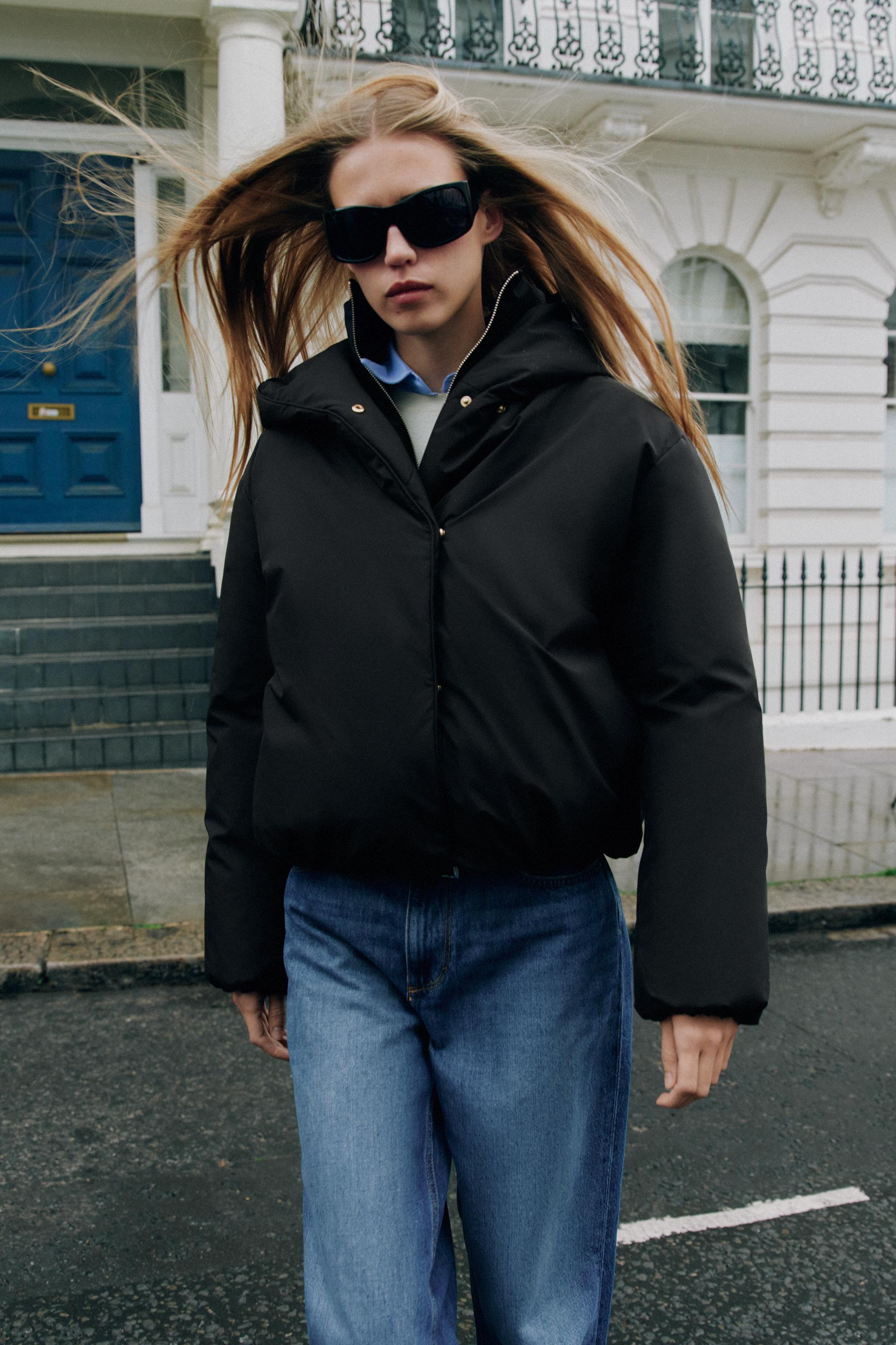 SHORT WATER-REPELLENT WINDPROOF PADDED HOODIE ANORAK