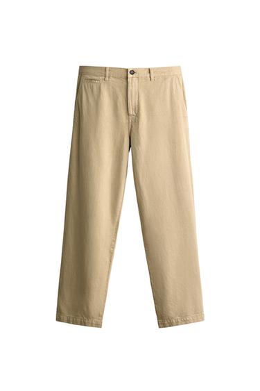 PANTALON CHINO STRAIGHT FIT - Marron clair de Zara