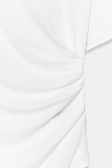 ASYMMETRIC DRAPED TOP - Oyster-white by Zara - Image 8