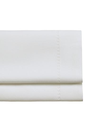HEMSTITCHED LINEN FLAT SHEET - White by Zara