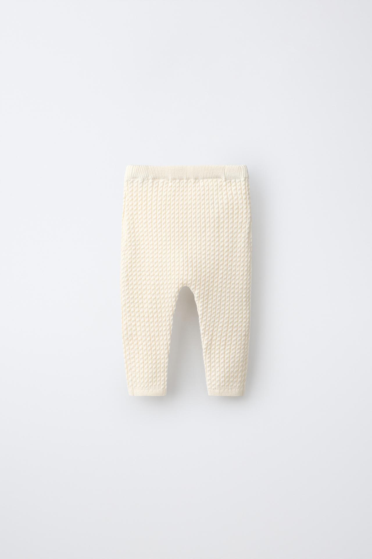 CABLE KNIT LEGGINGS — Ecru