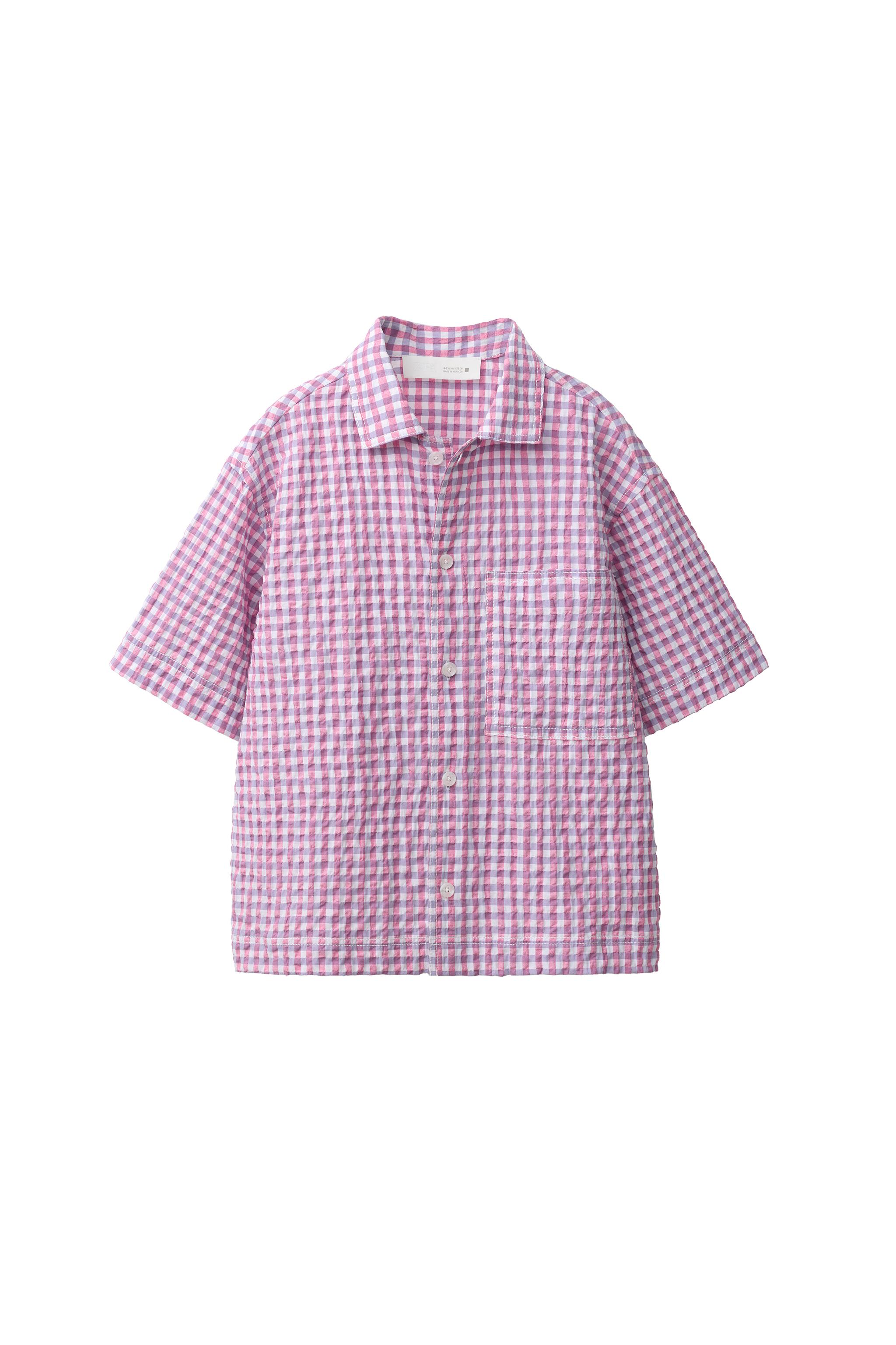 松阪桃李♥トルネードマート♥元3万弱♥薔薇♥ローズ総柄♥ドレスシャツ♥ ZARA リンクル加工チェックシャツ - ピンク/ホワイト | ZARA Japan / 日本