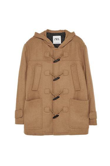 HOODED THREE-QUARTER-LENGTH COAT
