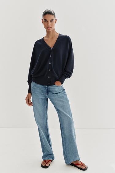 CHAQUETA PUNTO MANGA MURCIÉLAGO - Marino de Zara