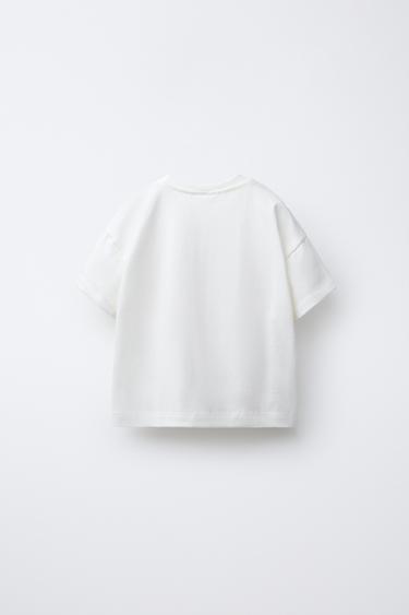 T-SHIRT INSCRIPTION FLOQUÉE IMPRIMÉE MICKEY ET MINNIE MOUSE © DISNEY - Blanc cassé de Zara - Image 1