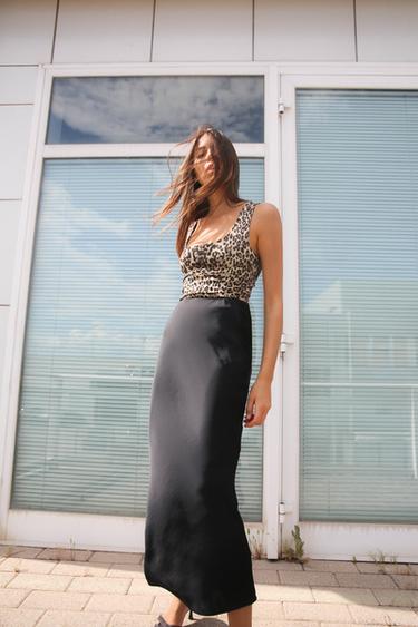 POLYAMIDE TOP WITH WIDE STRAPS - Leopard  by Zara - Image 0