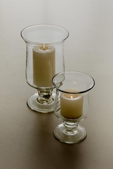 مزهرية زجاج على شكل كأس - مخضر الخاص بـ Zara