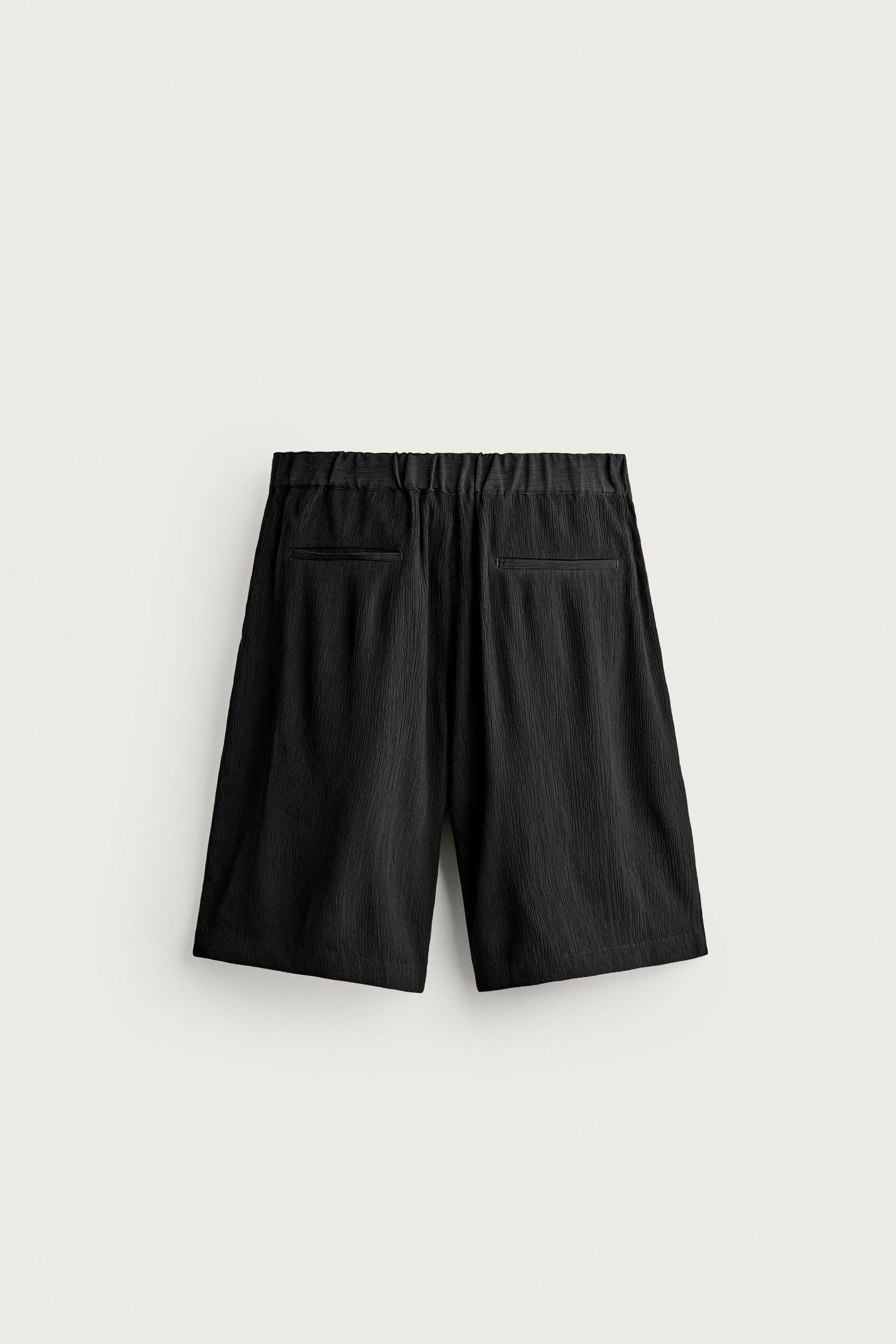 Zara KABARTMALI RELAXED FIT BERMUDA görsel 7