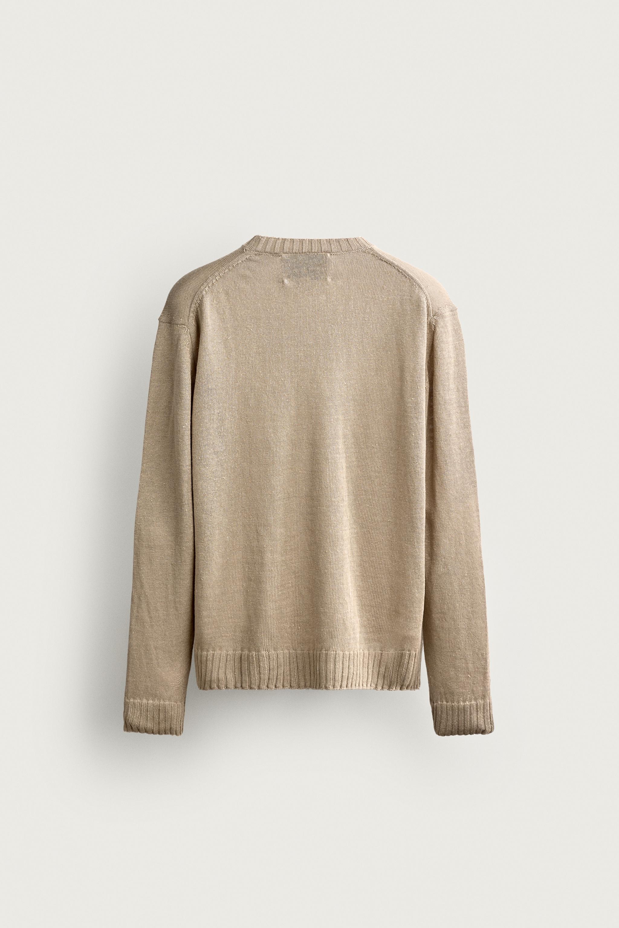 Zara %100 KETEN RELAXED FIT KAZAK görsel 8