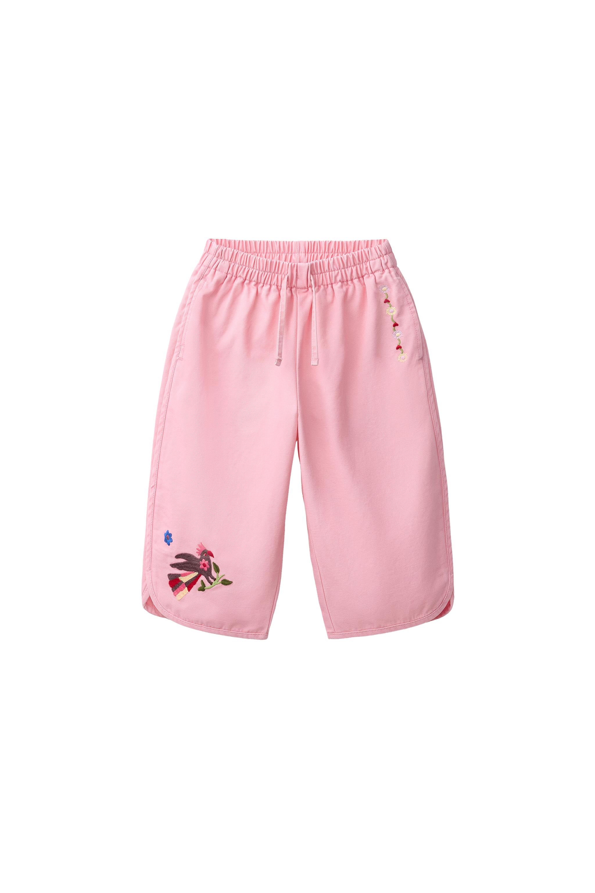 kirakira suger ribbon short pants ピンク BAGGY EMBROIDERED PANTS SISSEL EDELBO X ZARA KIDS - Pink | ZARA