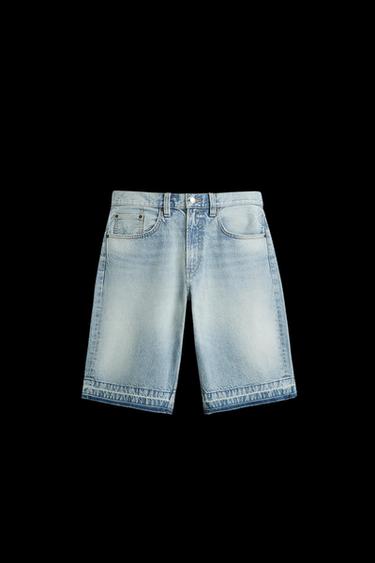 BAGGY FIT DENIM BERMUDA SHORTS - Light blue by Zara - Image 0