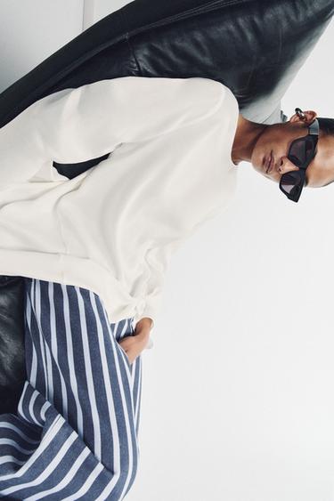 JEAN ZW COLLECTION LOOSE TAILLE MOYENNE RAYURES - Bleu de Zara - Image 2