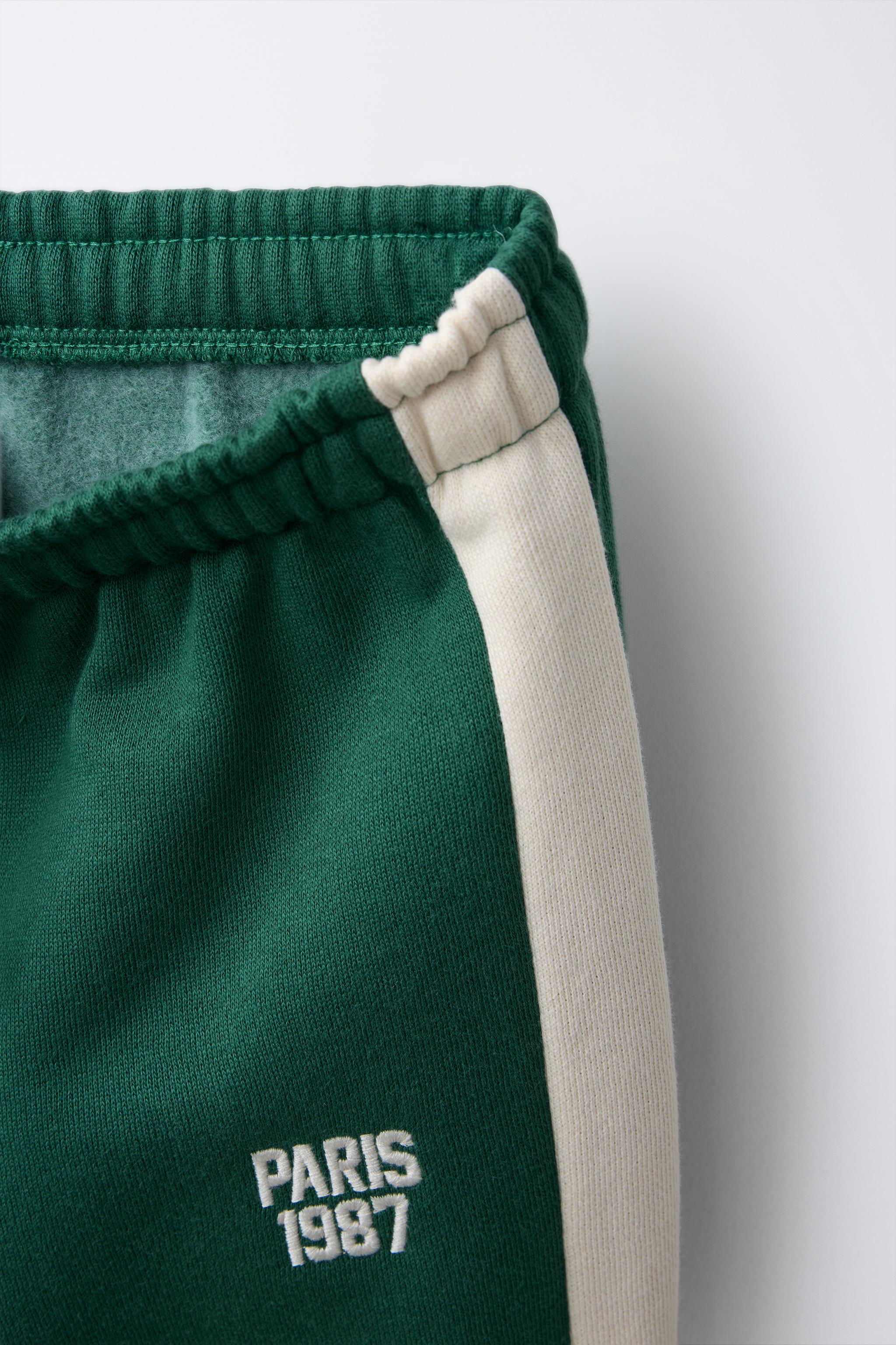 刺繍入りジョギングパンツ - グリーン | ZARA Japan / 日本