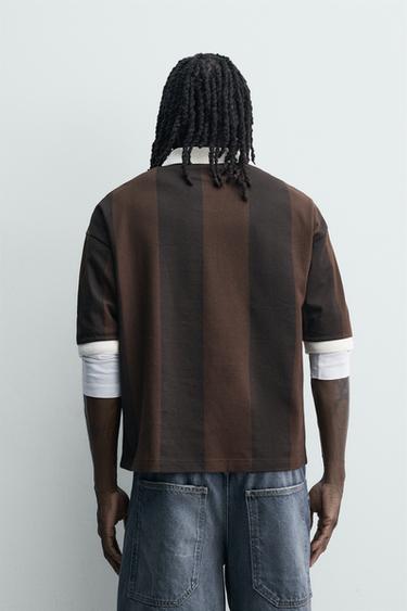 RETRO FOOTBALL PRINT POLO SHIRT - Brown by Zara - Image 2