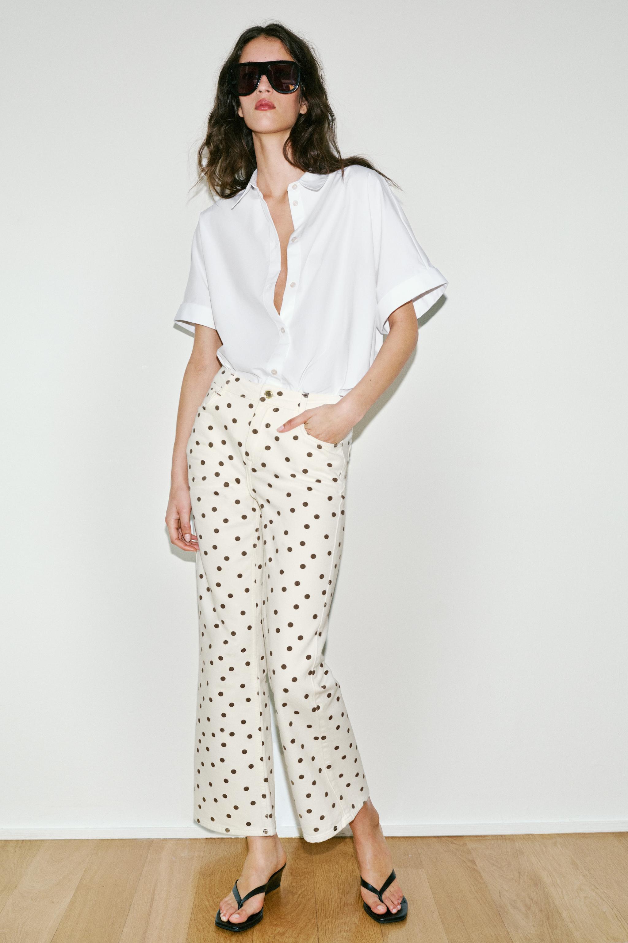 Z1975 MID-RISE MINI FLARE POLKA DOT JEANS