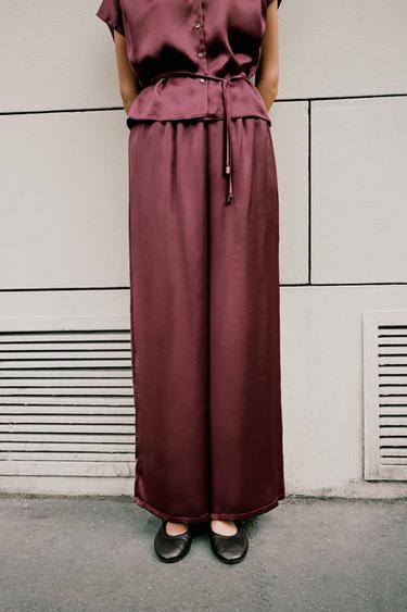 PANTALON SLIM TAILLE HAUTE - Bordeaux de Zara - Image 1
