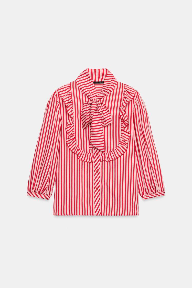 Camisa con moño a rayas 3