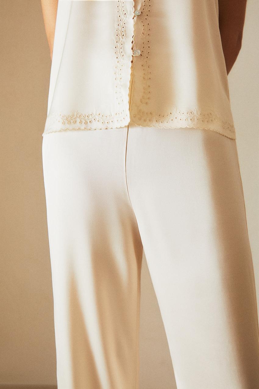 Zara Pink Embroidered Pants