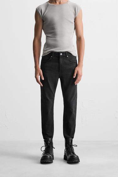 CROPPED SKINNY FIT JEANS - Black by Zara