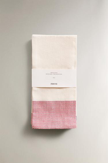 SET OF DYED THREAD TEA TOWELS (SET OF 2) - Blue by Zara - Image 4