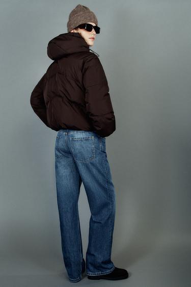 PROŠÍVANÁ BUNDA ANORAK S KAPUCÍ WATER REPELLENT WINDPROOF - Hnědá od Zara