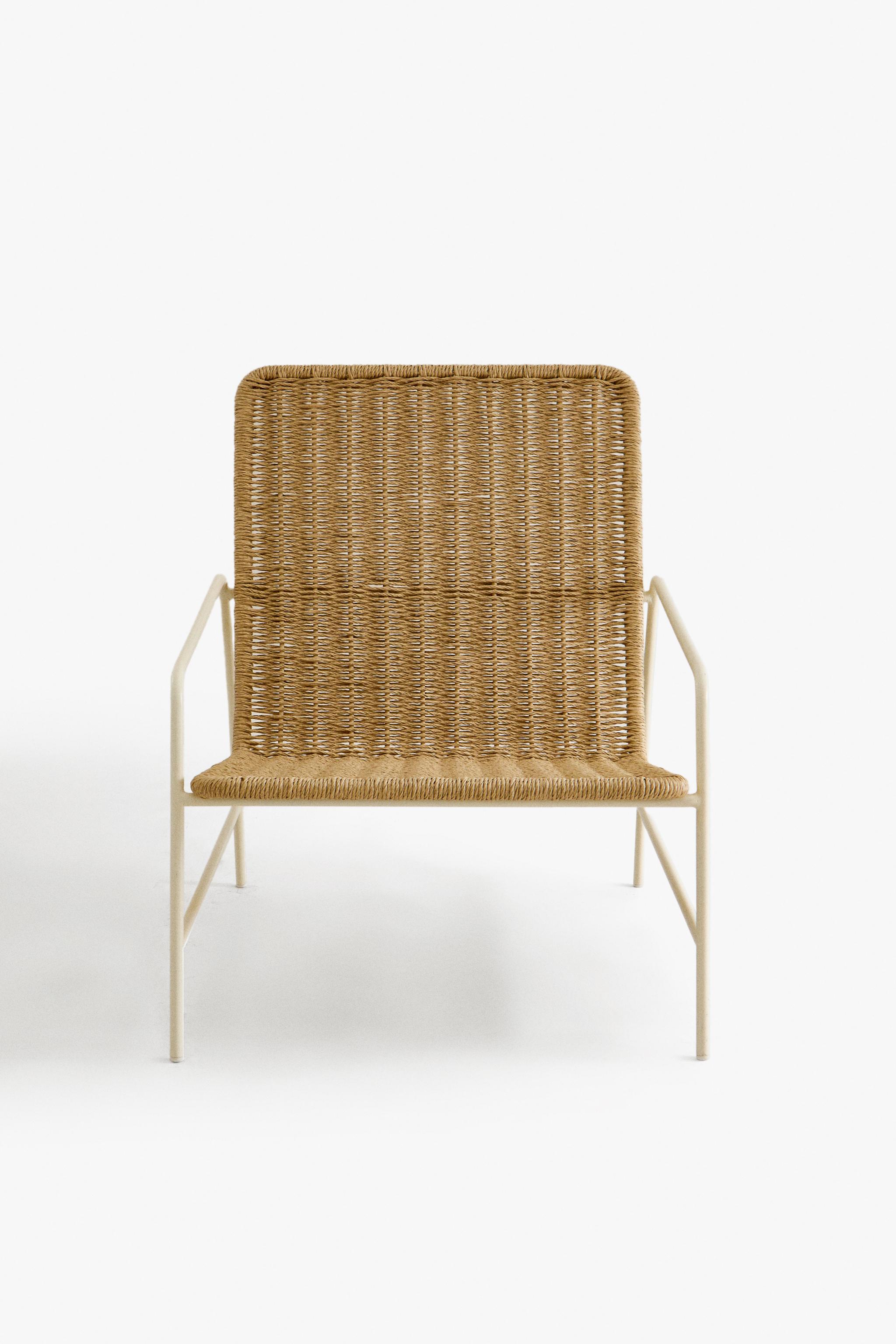 WOVEN OUTDOOR ACCENT CHAIR - Brown / White | ZARA United States