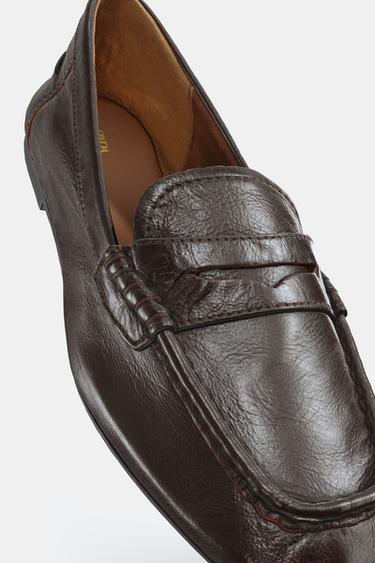 MOCASSINS EN CUIR SOFT - Marron chocolat de Zara - Image 7