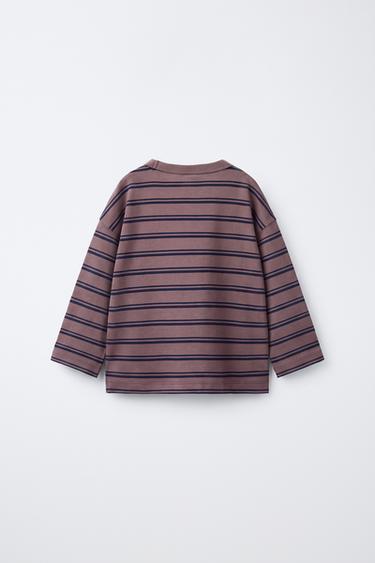 HEAVYWEIGHT STRIPED T-SHIRT — Light maroon 2