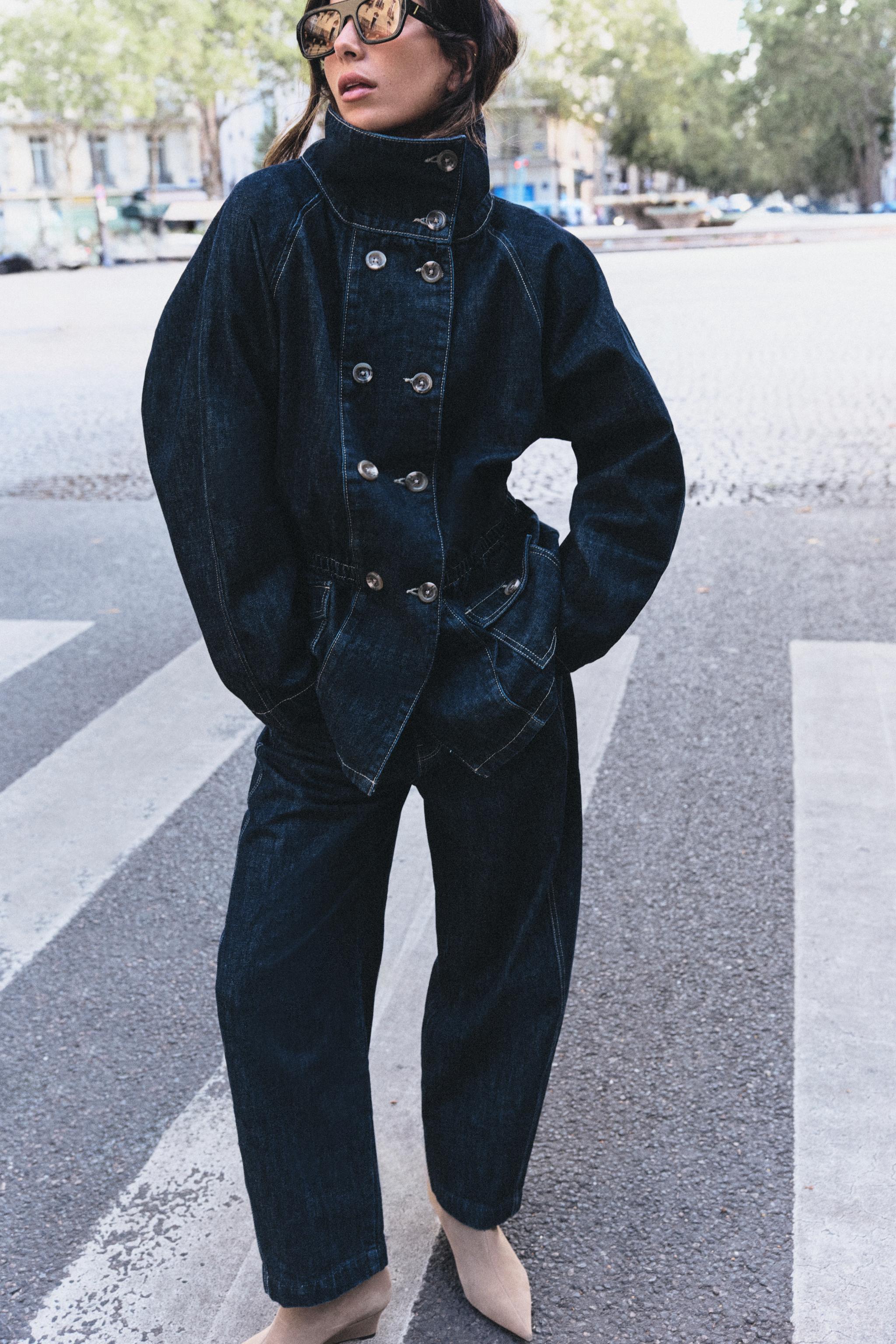 JEAN Z1975 FUSELÉ TAILLE HAUTE À SURPIQÛRES CONTRASTÉES