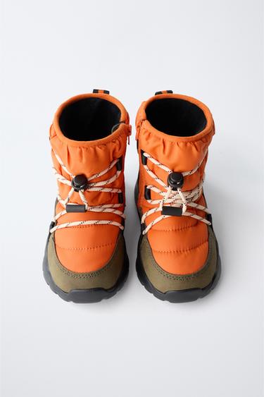 QUILTED WATER-REPELLENT SNOW BOOTS - Orange by Zara - Image 4
